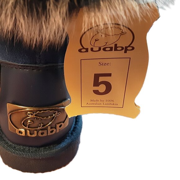 NWT AUABP 100% Australian Lambskin Winter Boots Blue Waterproof Size US 5 - Picture 5 of 5